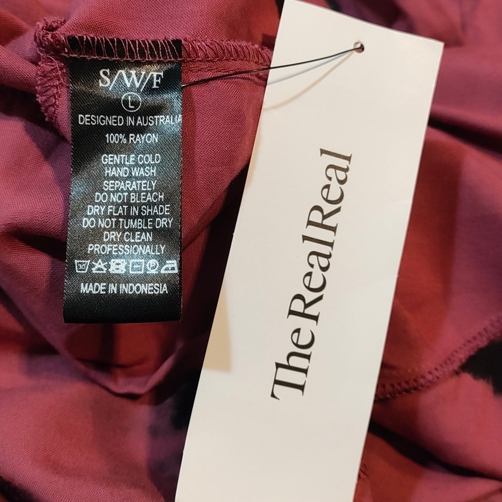 S/W/F Revolve Rose Pink Black Tie Dye Long Resort Sleeve Wide Leg Jumpsuit Large - Picture 9 of 10